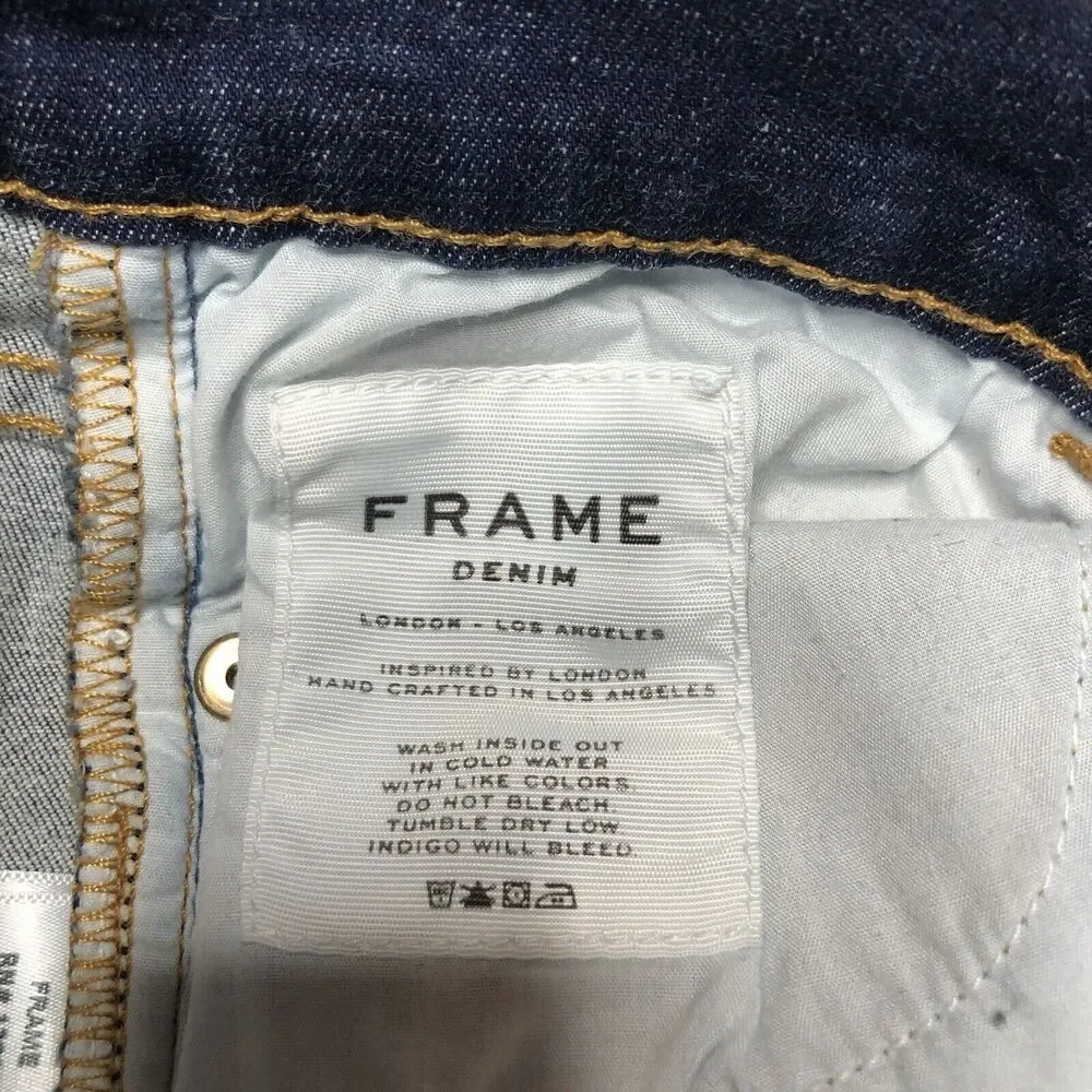 FRAME Le Skinny De Jeanne Cropped Women's 25 Skinny Mid-Rise Stretch Denim Pants - Picture 4 of 9